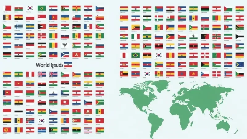 Bandeira dos países em inglês