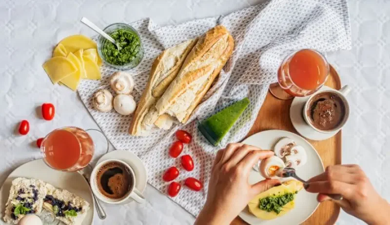 Cardápio café da manhã em inglês