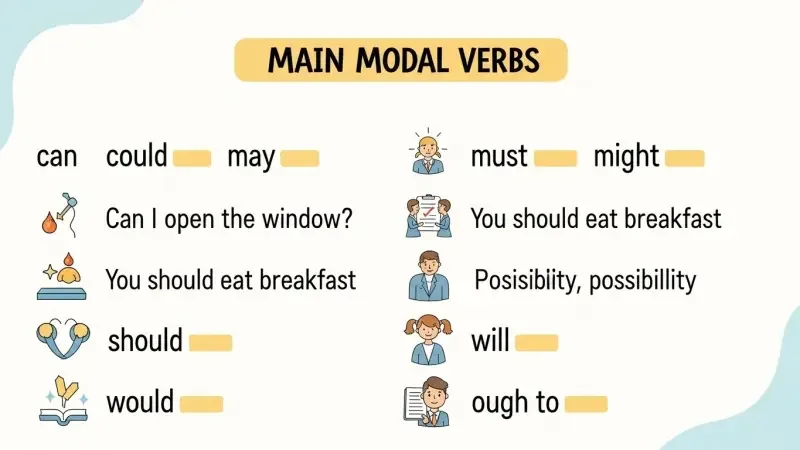 Quais são os modal verbs
