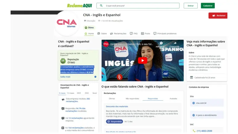 Curso de inglês CNA é confiável