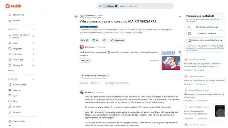 Análise de avaliações e feedbacks de usuários no Reddit