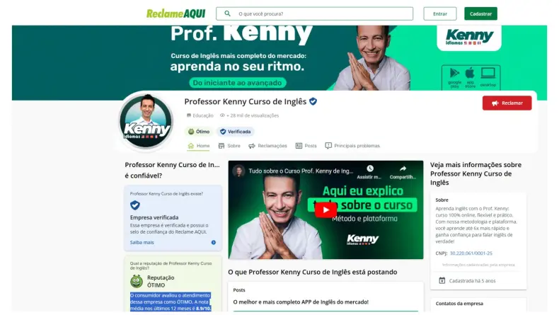O curso do professor Kenny é confiável