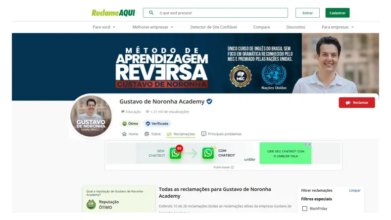 Depoimentos de alunos sobre o curso Gustavo de Noronha