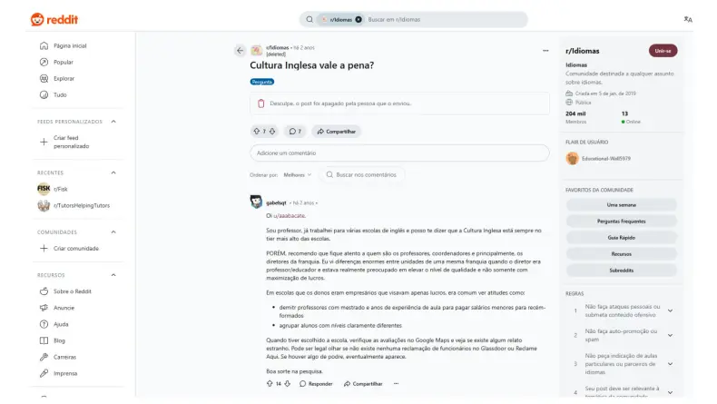 Análise de avaliações e feedbacks de usuários no Reddit