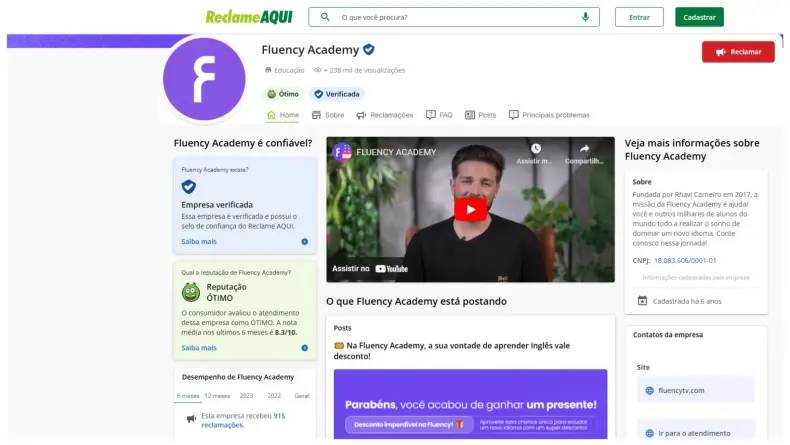 Fluency Academy é confiável