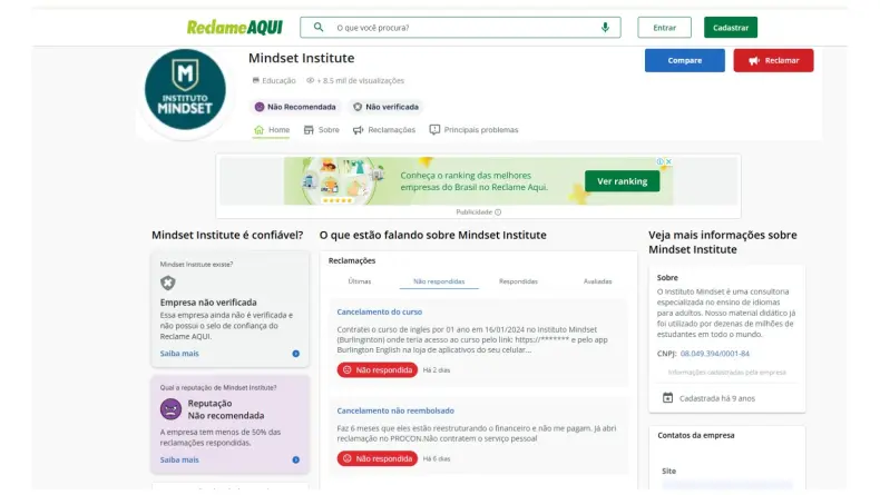 Instituto Mindset é confiável